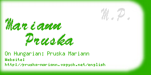 mariann pruska business card